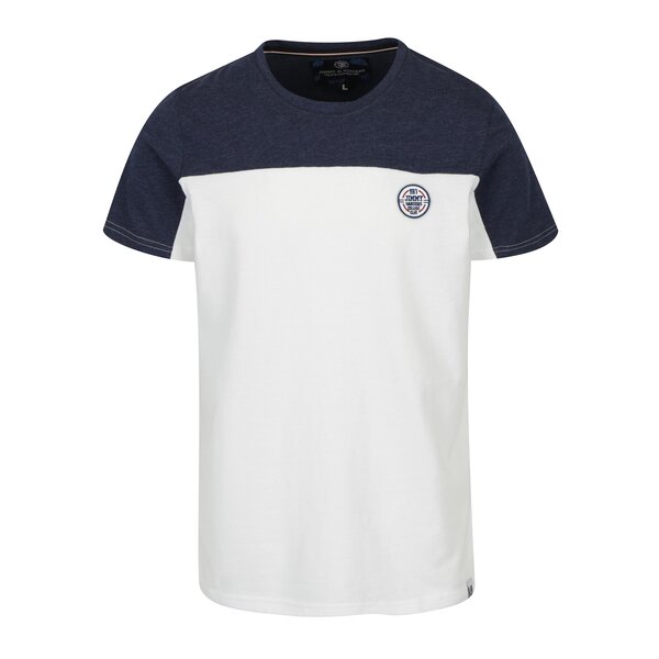 Tricou alb&bleumarin cu logo brodat pentru barbati Jimmy Sanders