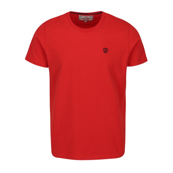 Tricou basic rosu cu logo brodat pentru barbati Jimmy Sanders