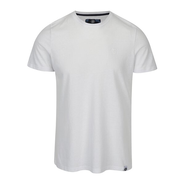 Tricou basic alb cu logo brodat pentru barbati Jimmy Sanders