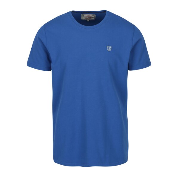 Tricou basic albastru cu logo brodat pentru barbati Jimmy Sanders