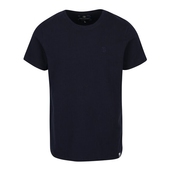 Tricou basic bleumarin cu logo brodat pentru barbati Jimmy Sanders