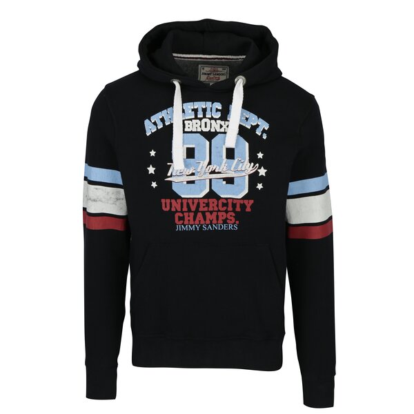 Hanorac negru cu print text pentru barbati Jimmy Sanders