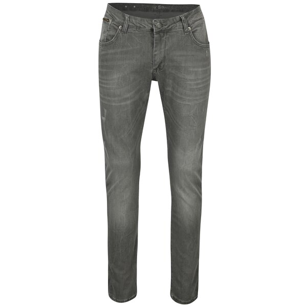 Blugi slim gri cu aspect prespalat pentru barbati - Jimmy Sanders