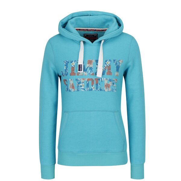 Hanorac albastru cu print logo si floral pentru femei Jimmy Sanders