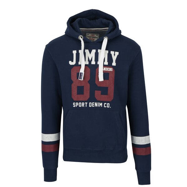 Hanorac bleumarin cu print text pentru barbati Jimmy Sanders