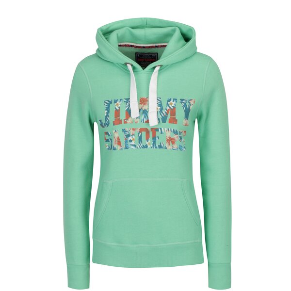 Hanorac verde cu print logo si floral pentru femei Jimmy Sanders