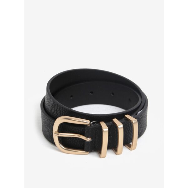 Curea neagra cu catarama aurie - Pieces Lea