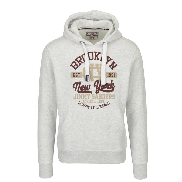 Hanorac gri deschis cu print text pentru barbati Jimmy Sanders