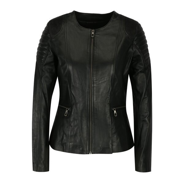 Jacheta biker neagra din piele cu detalii pentru femei - Jimmy Sanders