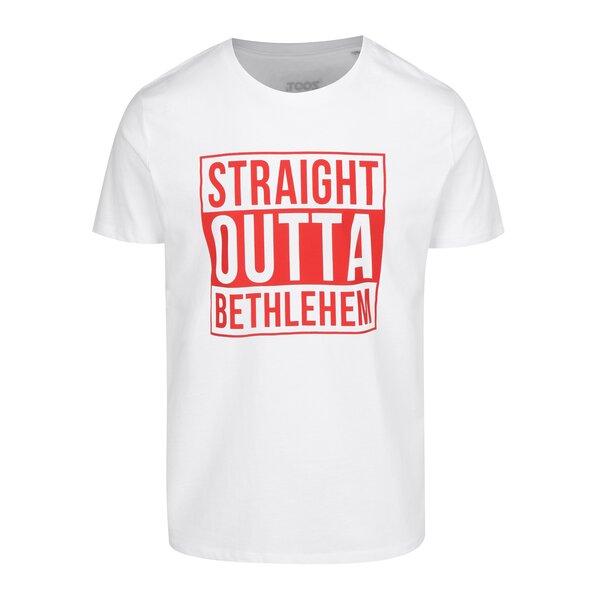Tricoul alb pentru barbati - ZOOT Original Straight Outta Betlehem