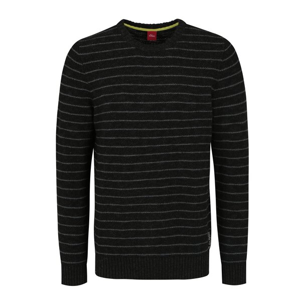 Pulover negru cu dungi gri pentru barbati - s.Oliver