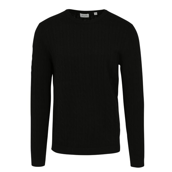 Pulover tricotat negru cu torsade - ONLY & SONS Alex