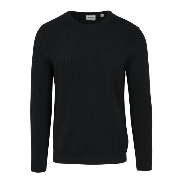 Pulover bleumarin tricotat cu torsade - ONLY & SONS Alex