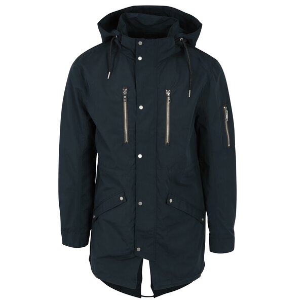 Jacheta parka subtire albastra cu gluga si buzunare - ONLY & SONS Klaus