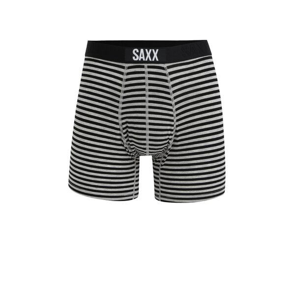 Boxeri negru & alb cu model in dungi pentru barbati - SAXX Vibe modern fit