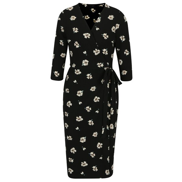 Rochie neagra suprapusa cu cordon in talie - Dorothy Perkins