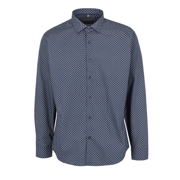 Camasa bleumarin din bumbac cu print geometric - Seven Seas Washington