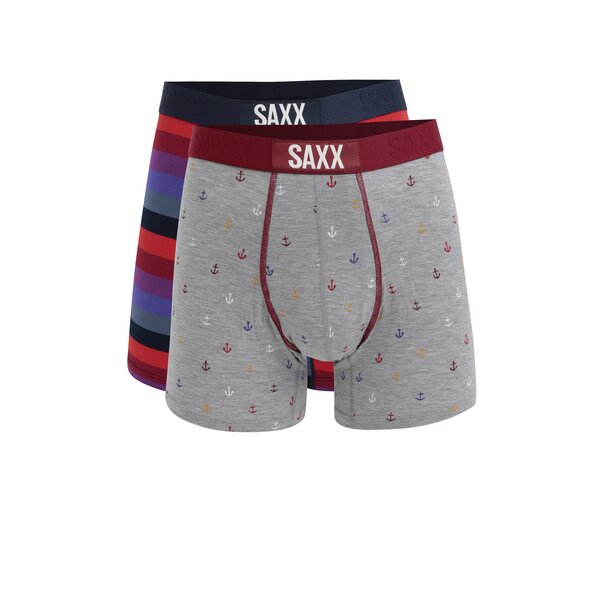 Set de 2 perechi de boxeri multicolori pentru barbati - SAXX Vibe Modern fit