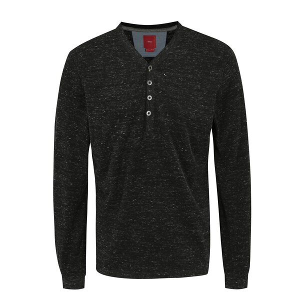 Bluza slim fit gri inchis cu nasturi pentru barbati - s.Oliver