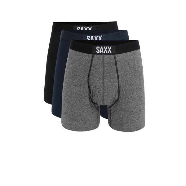 Set de 3 perechi de boxeri gri bleumarin & negru - SAXX Ultra Regular fit