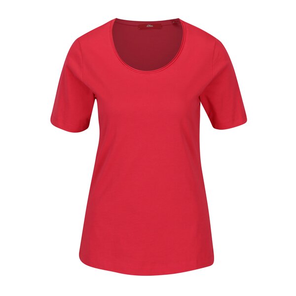 Tricou roz inchis din bumbac pentru femei - s.Oliver
