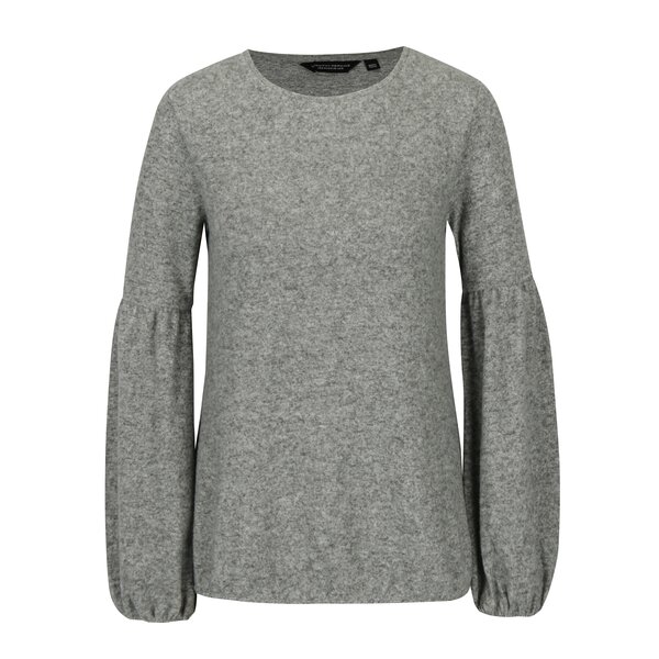 Bluza gri melanj cu maneci balon - Doroty Perkins