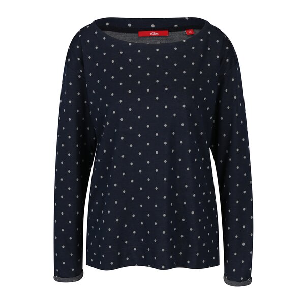 Bluza subtire bleumarin cu buline pentru femei - s.Oliver