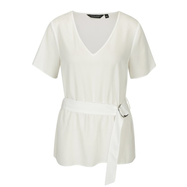 Bluza crem cu cordon in talie - Dorothy Perkins