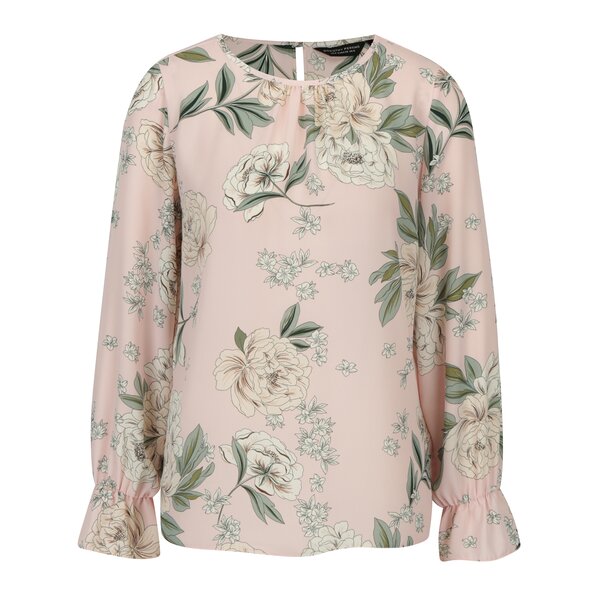 Bluza roz deschis cu print floral - Dorothy Perkins
