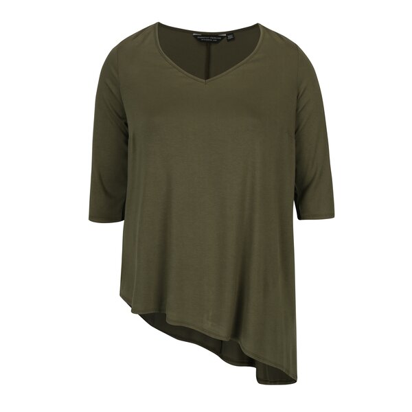 Tricou asimetric kaki cu anchior - Dorothy Perkins Curve