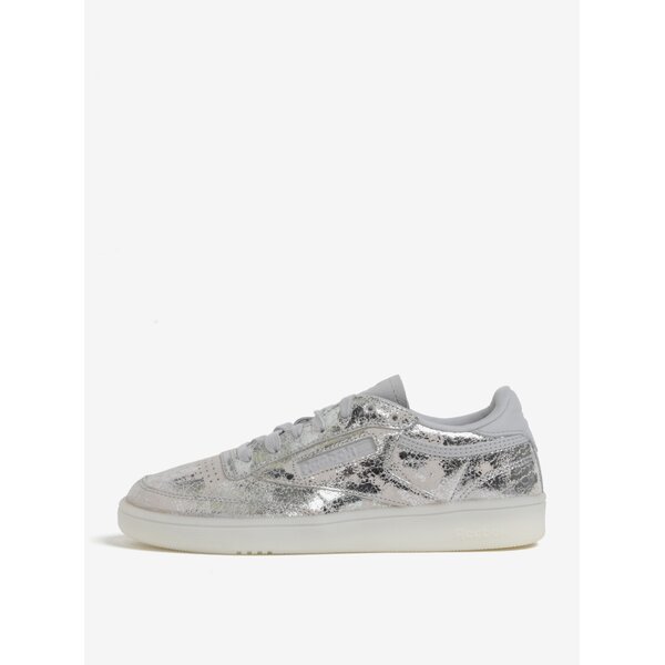 Pantofi sport argintii din piele pentru femei Reebok