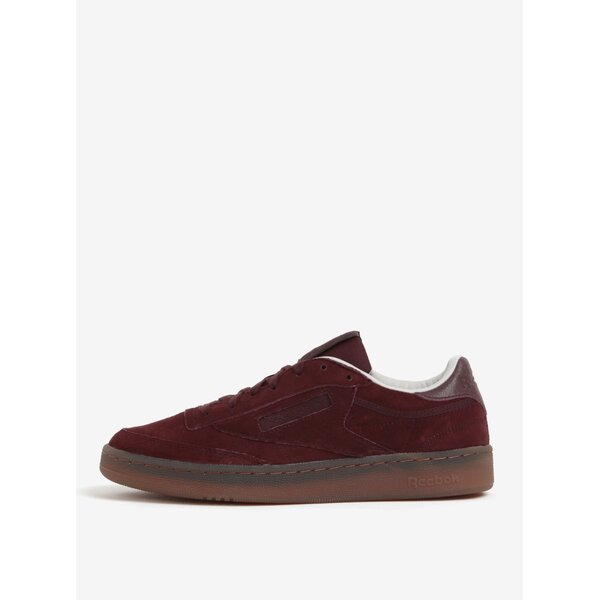 Pantofi sport bordo din piele intoarsa pentru barbati Reebok CLUB C 85 G