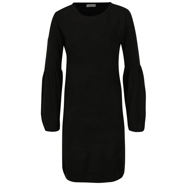 Rochie-pulover neagra cu maneci cu pliuri Jacqueline de Yong Stardust
