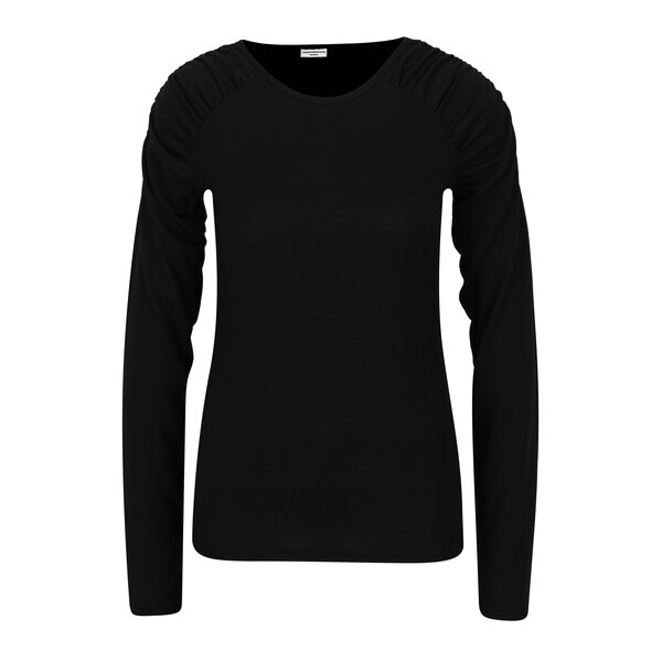 Bluza neagra cu pliuri pe umeri Jacqueline de Yong Adora
