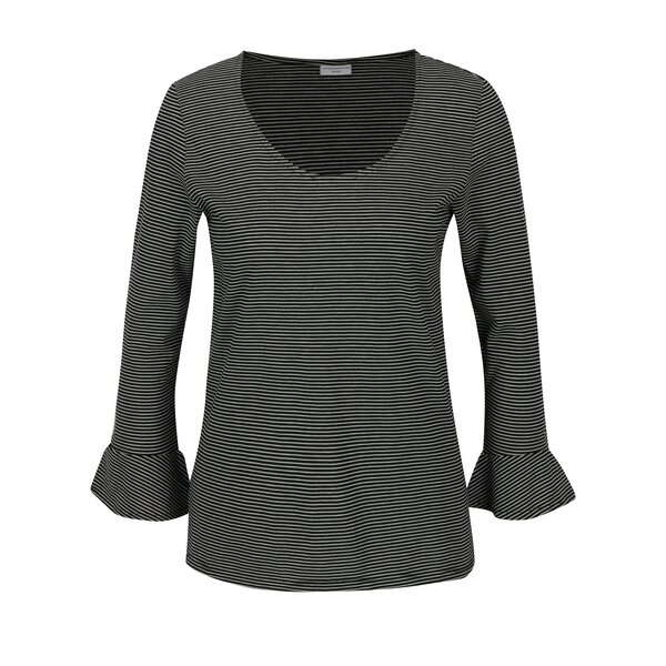 Bluza neagra in dungi cu maneci clopot Jacqueline de Yong Cloud