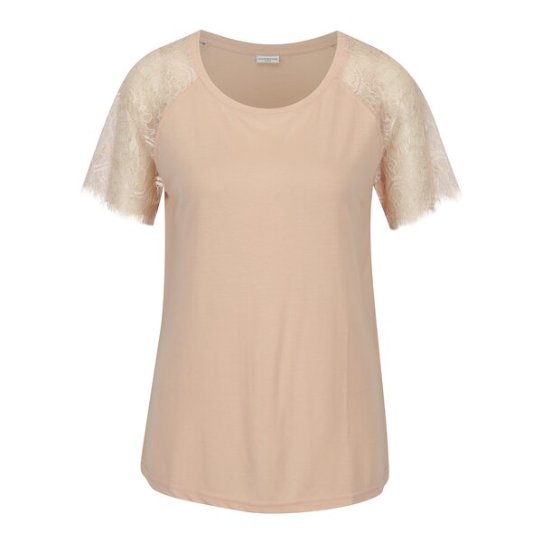 Bluza roz pal cu maneci scurte din dantela Jacqueline de Yong Minni