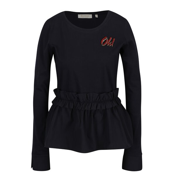 Bluza neagra cu volane - Rich & Royal
