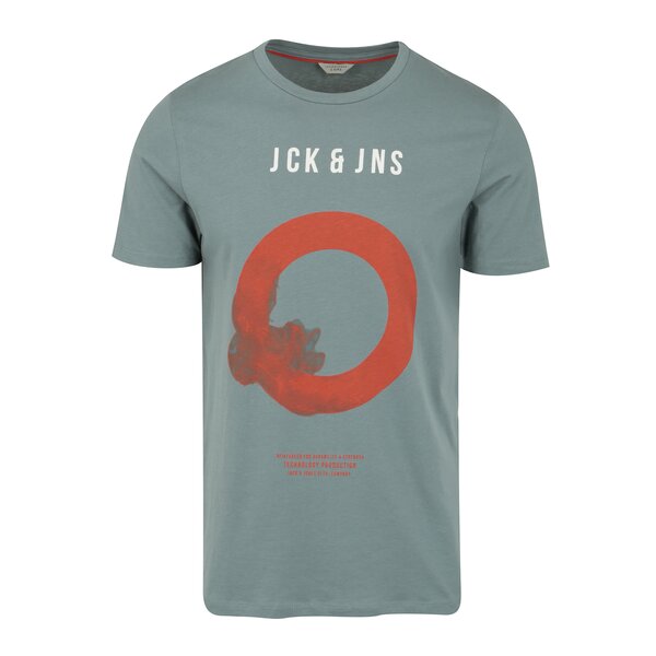 Tricou albastru-gri cu print - Jack & Jones Smokey