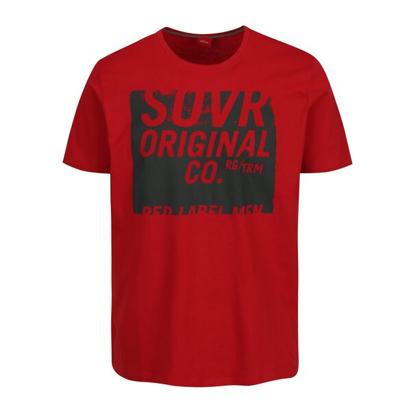 Tricou rosu cu print pentru barbati - s.Oliver