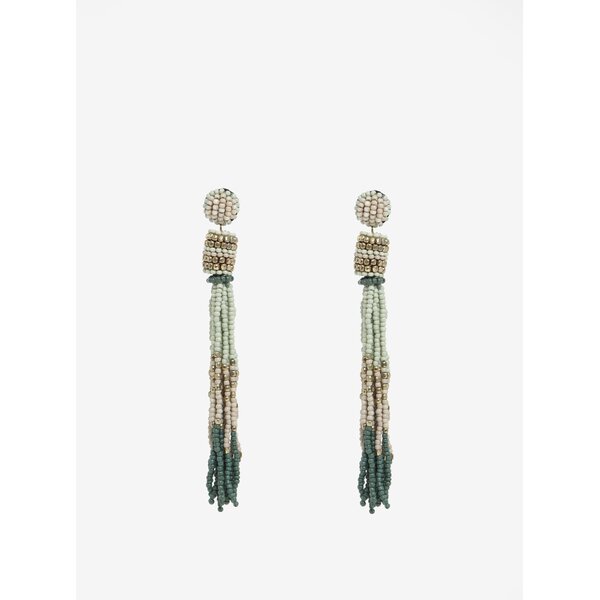 Cercei lungi verde mentol cu margele Pieces Venice