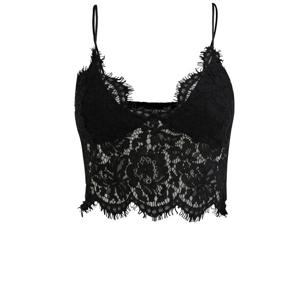Corset negru din dantela Pieces Aura
