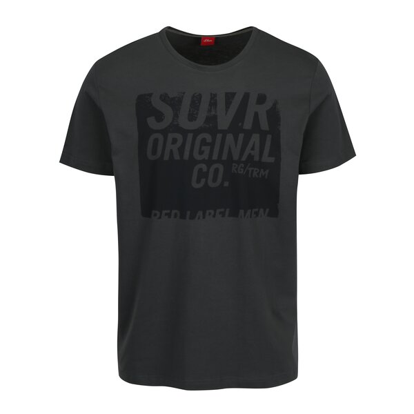 Tricou gri inchis cu print pentru barbati - s.Oliver
