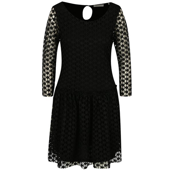 Rochie neagra din broderie sparta - Rich & Royal