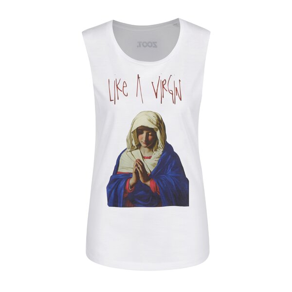 Top alb cu print pentru femei - ZOOT Original Like a Virgin