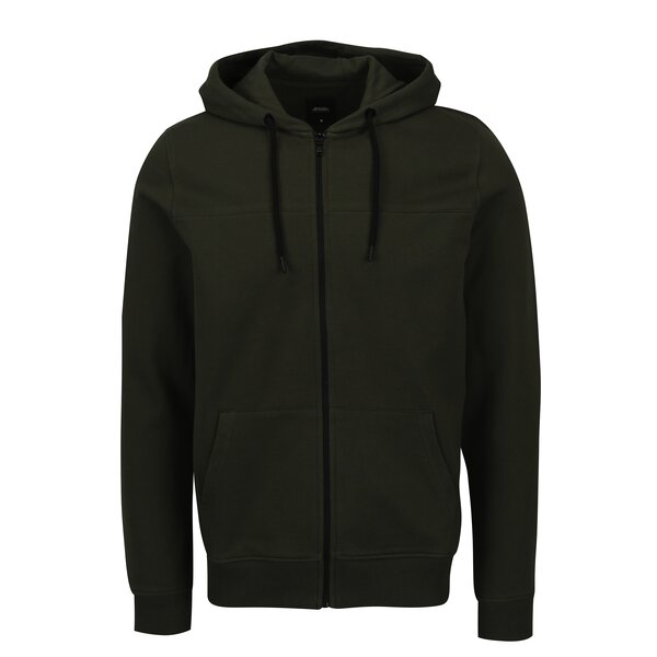 Hanorac verde inchis cu fermoar - Burton Menswear London