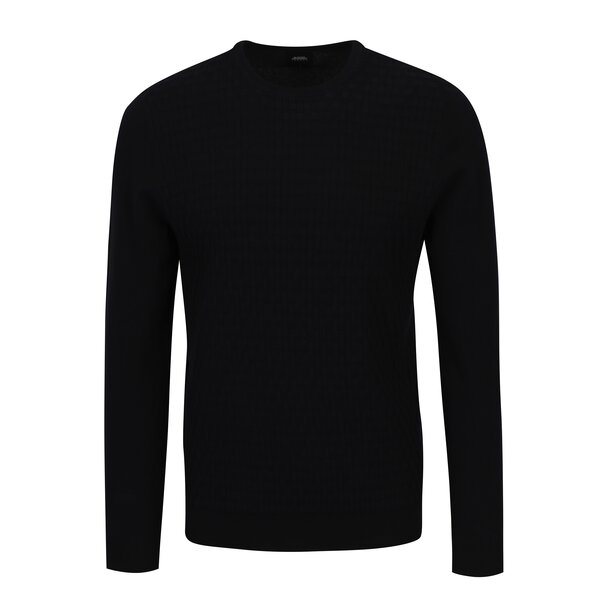 Pulover subtire bleumarin cu model discret - Burton Menswear London