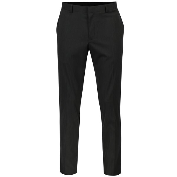 Pantaloni gri skinny de costum cu model discret - Burton Menswear London