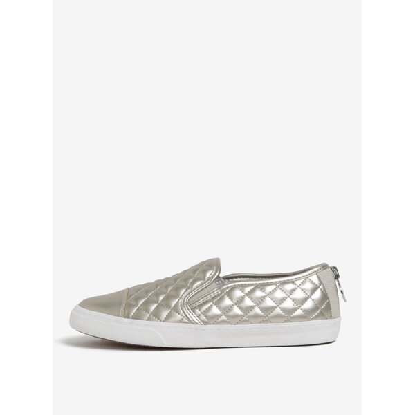 Pantofi slip on aurii cu cusaturi decorative Geox Giyo