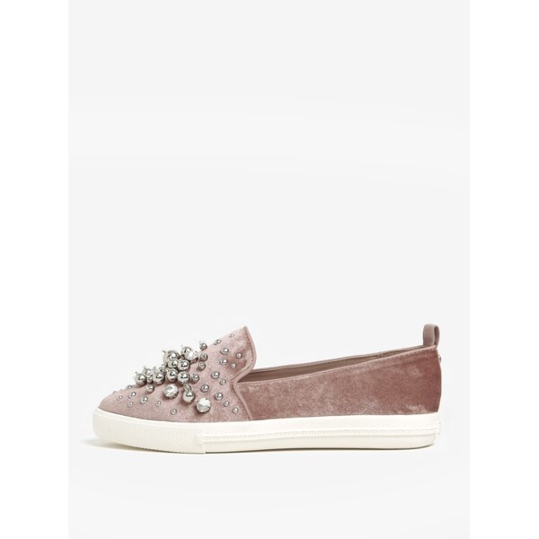 Pantofi slip on roz prafuit cu detalii decorative - Miss KG Lareina