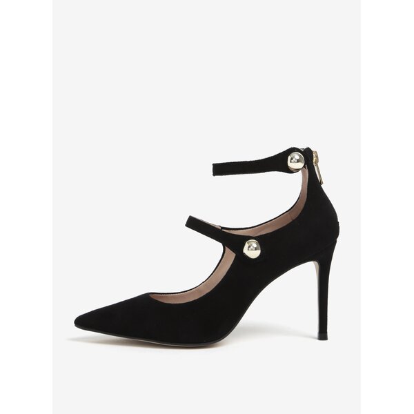 Pantofi negri din piele intoarsa cu barete si toc inalt - Carvela Aniline NP